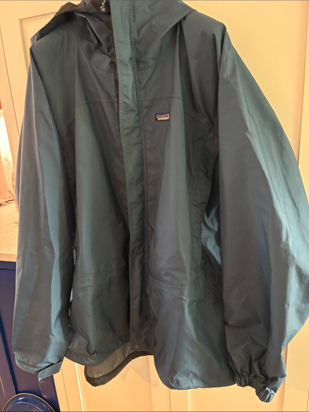 Patagonia Teal Hooded Rain Jacket